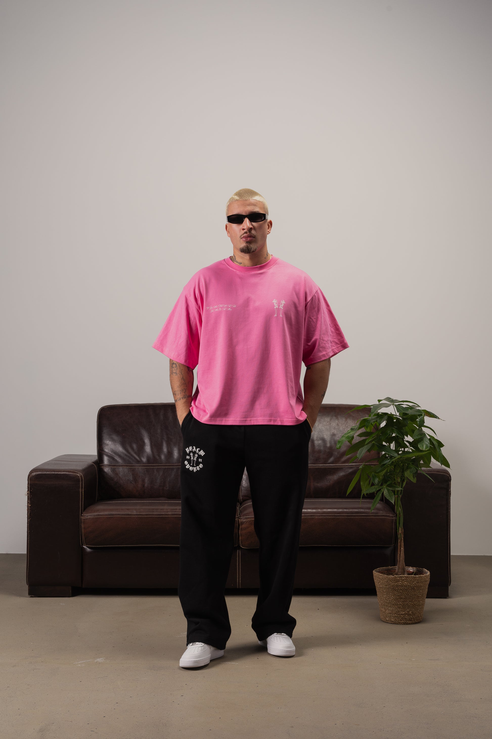 Service T-Shirt | Pink with Bold Logo Design