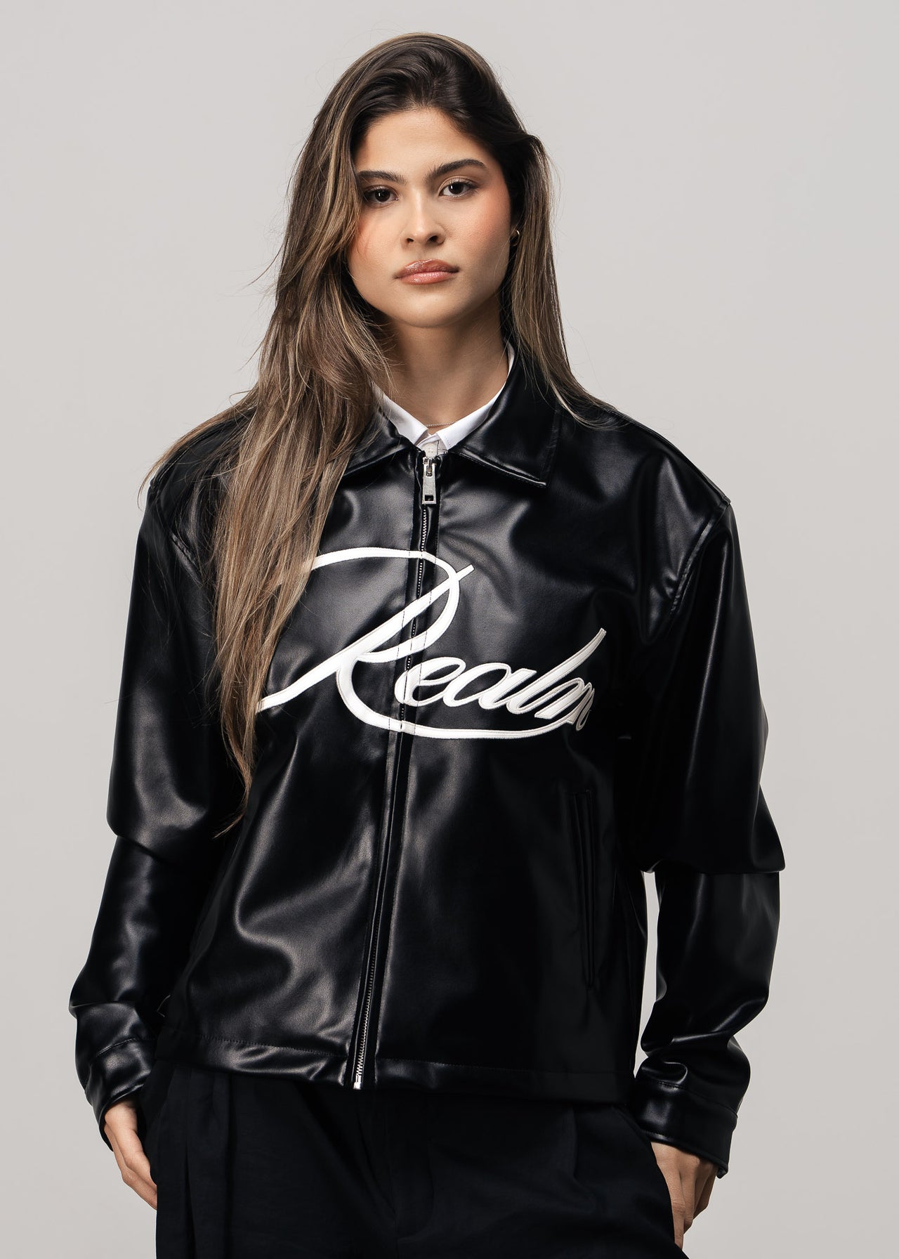 "REALM" Leather Jacket Black