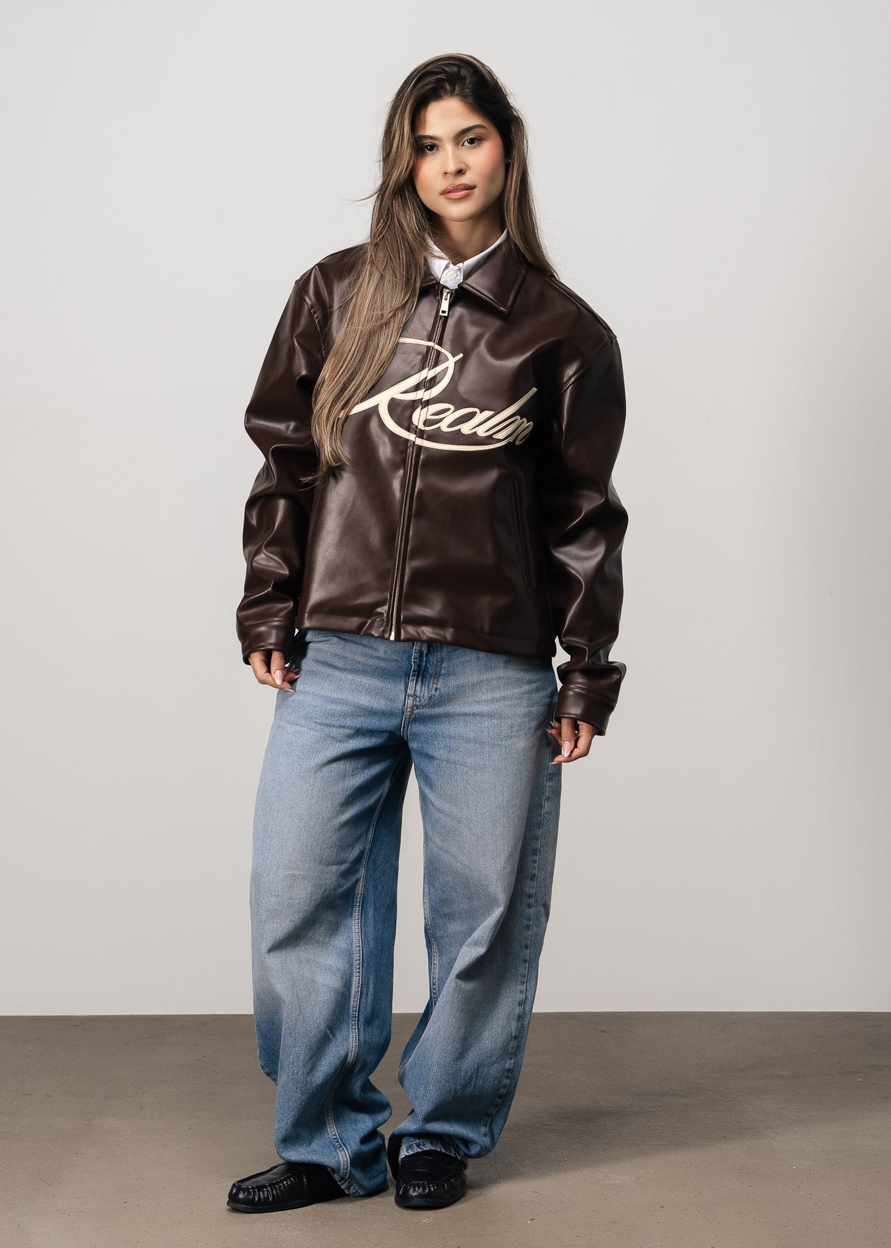 REALM Leather Jacket Brown