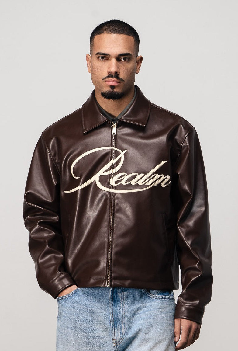REALM Leather Jacket Brown