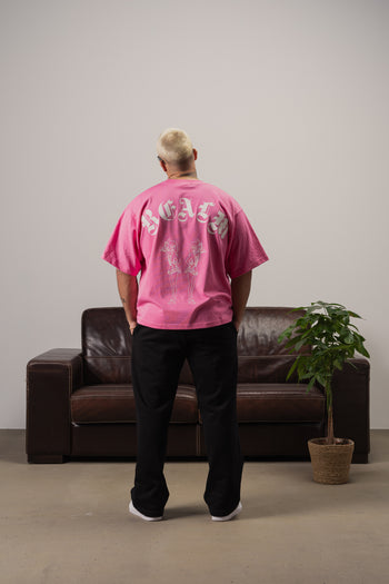 Service T-Shirt | Pink with Bold Logo Design