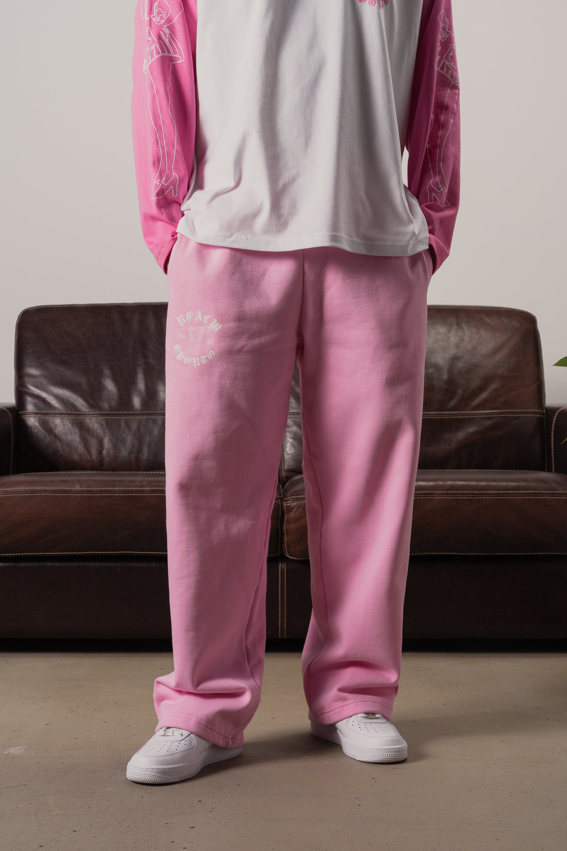 Pink Logo Sweatpants | Stylish & Comfortable