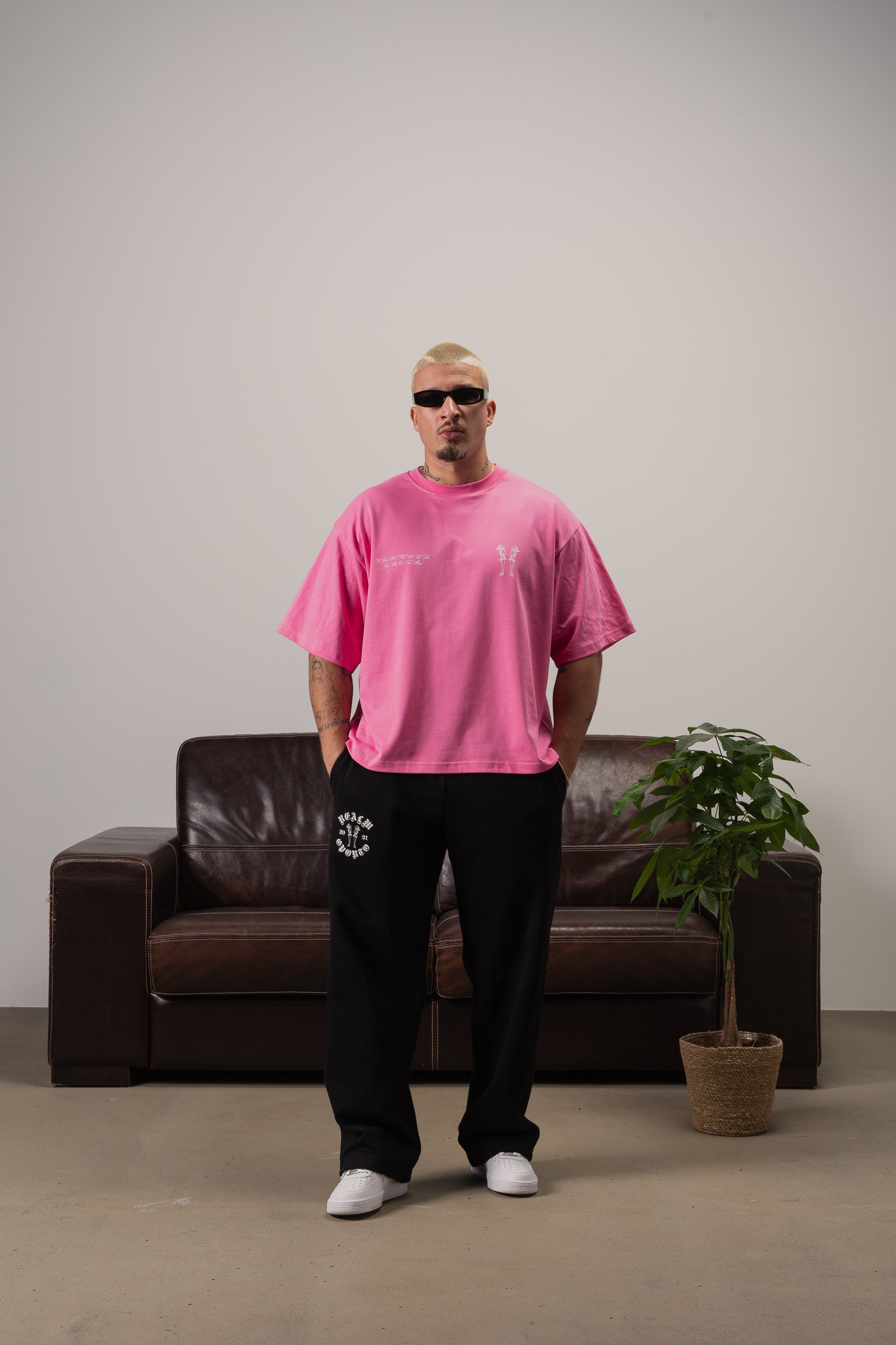 Service T-Shirt | Pink with Bold Logo Design