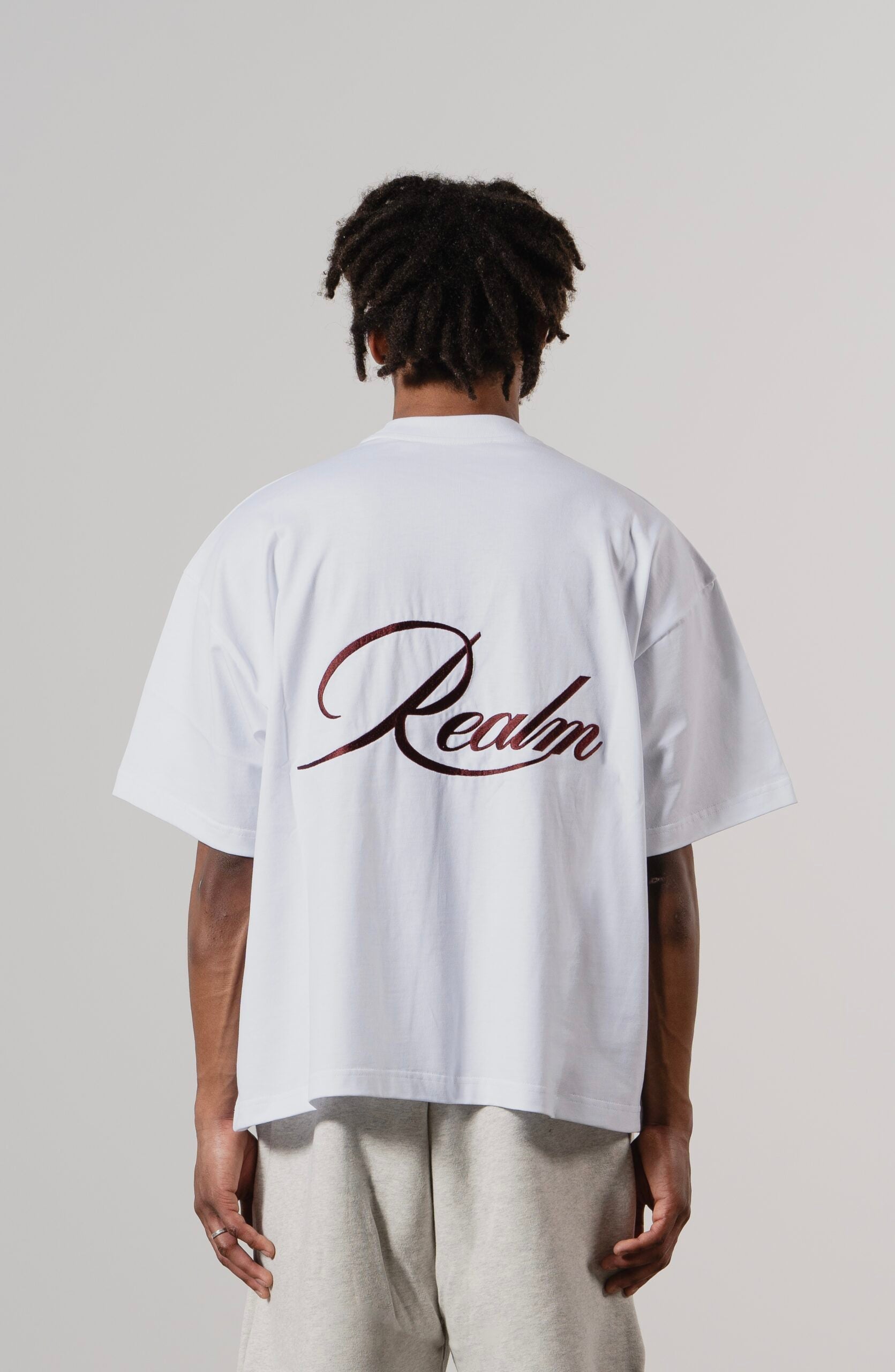 Realm White T-Shirt | Stylish Streetwear for Men