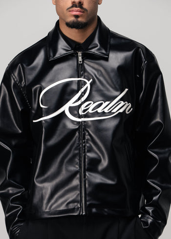 "REALM" Leather Jacket Black
