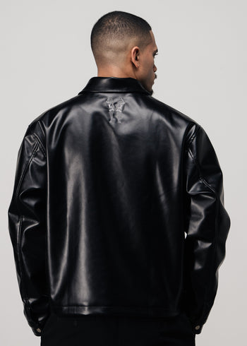 "REALM" Leather Jacket Black