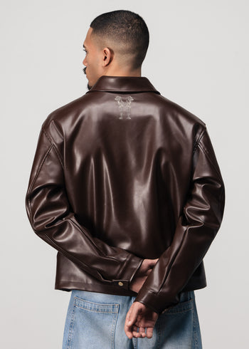 REALM Leather Jacket Brown