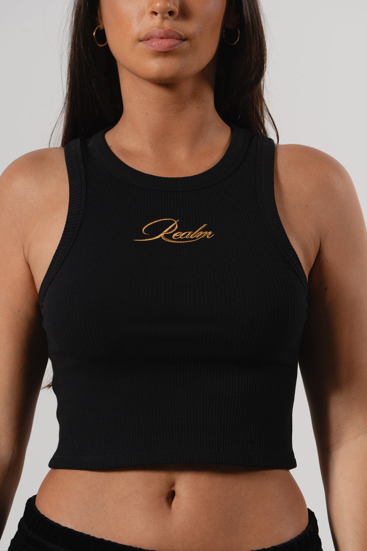 Realm" Black Crop Top | Stylish & Comfortable