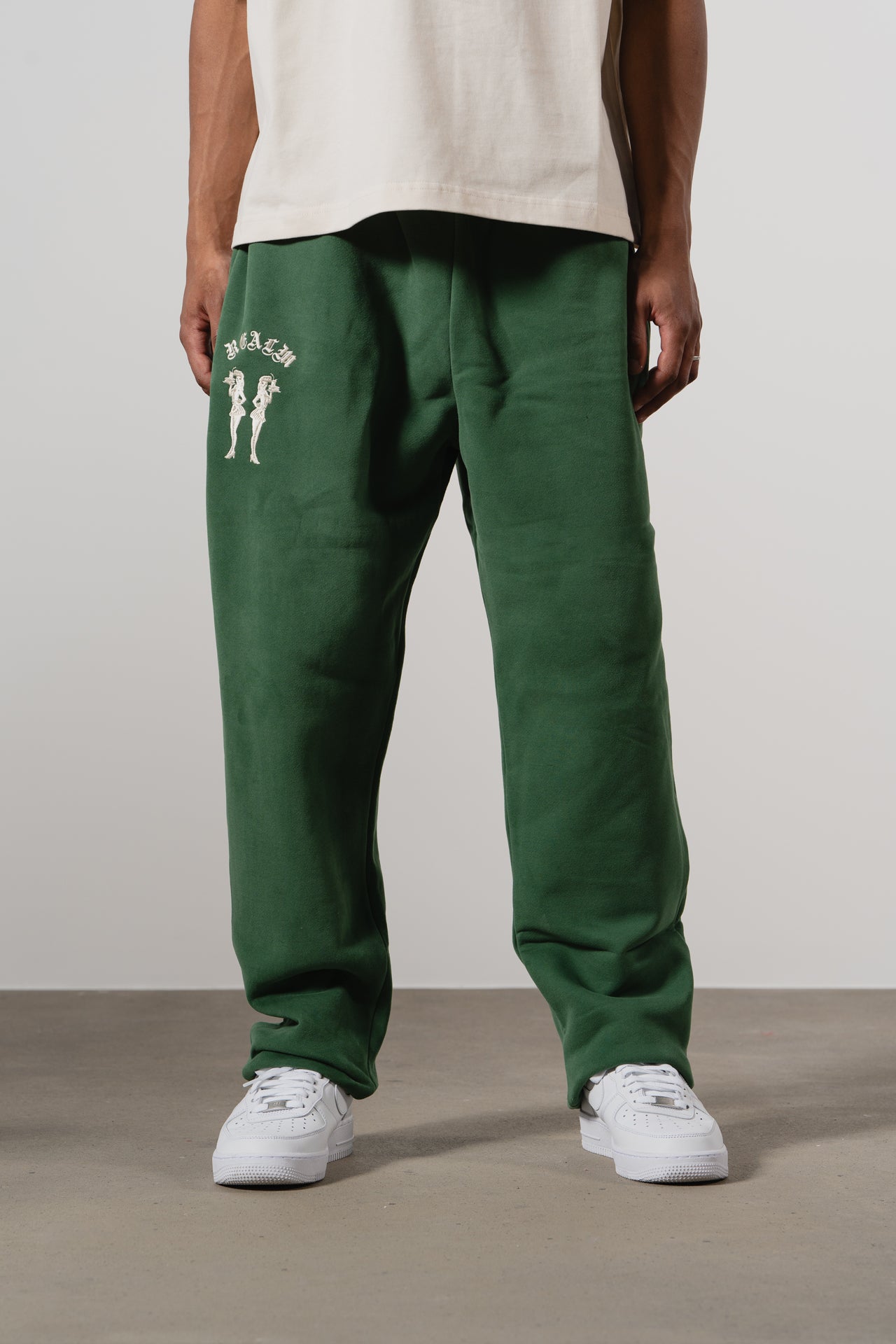 Member" Green Tracksuit Trousers | Realm Opo