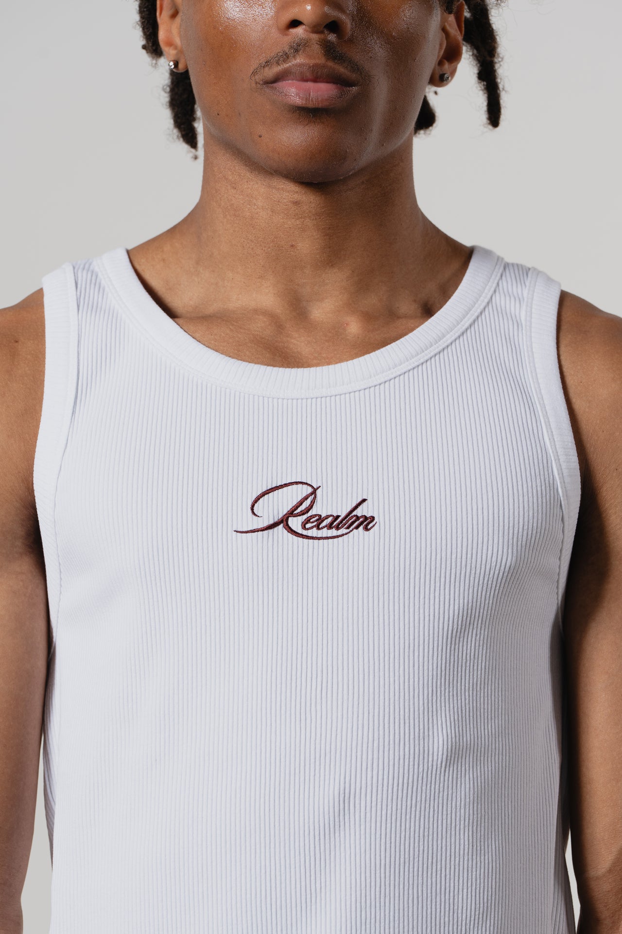 Realm White Tank Top | Stylish Casual Wear