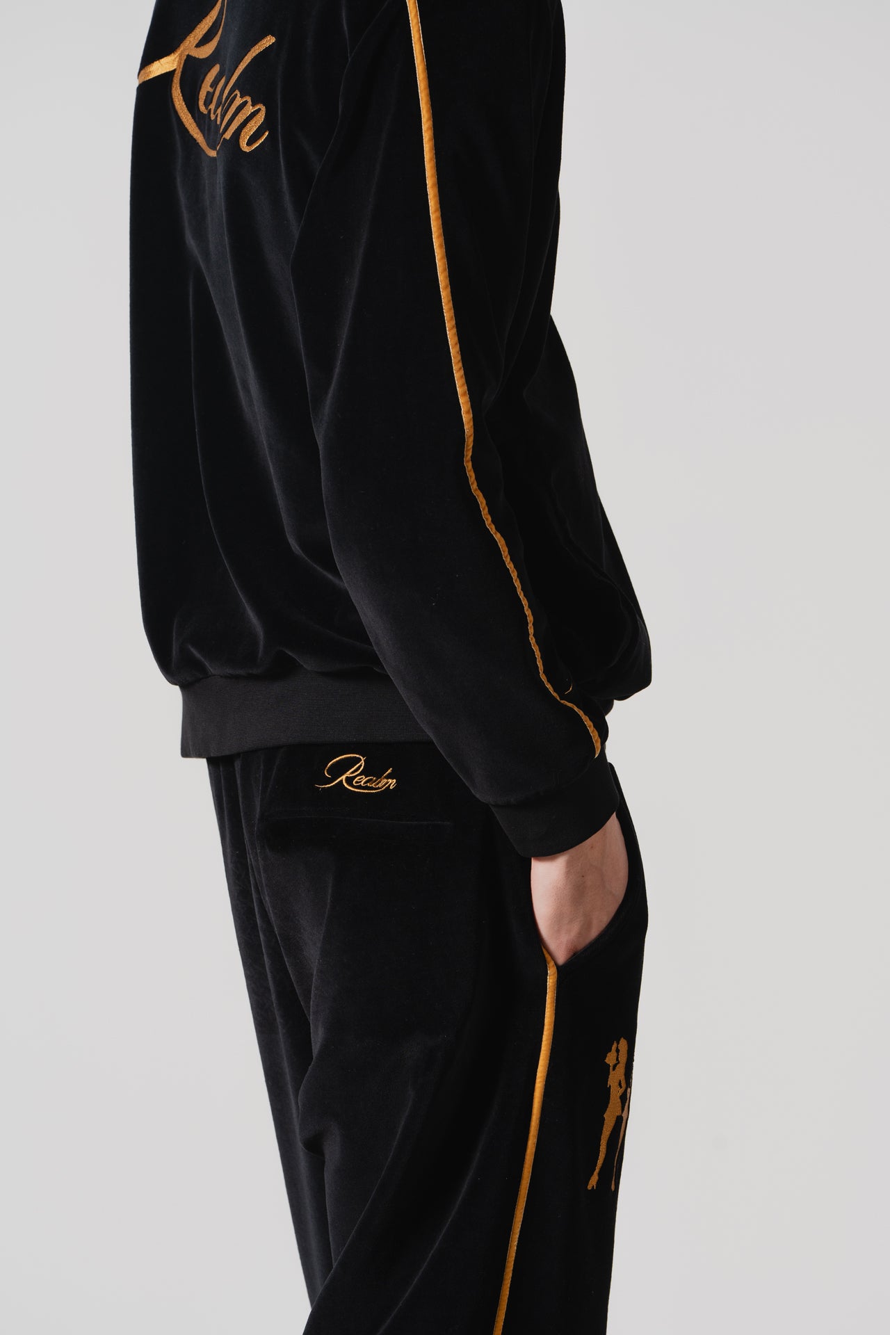 Velour Tracksuit Trousers in Black | Stylish & Comfortable