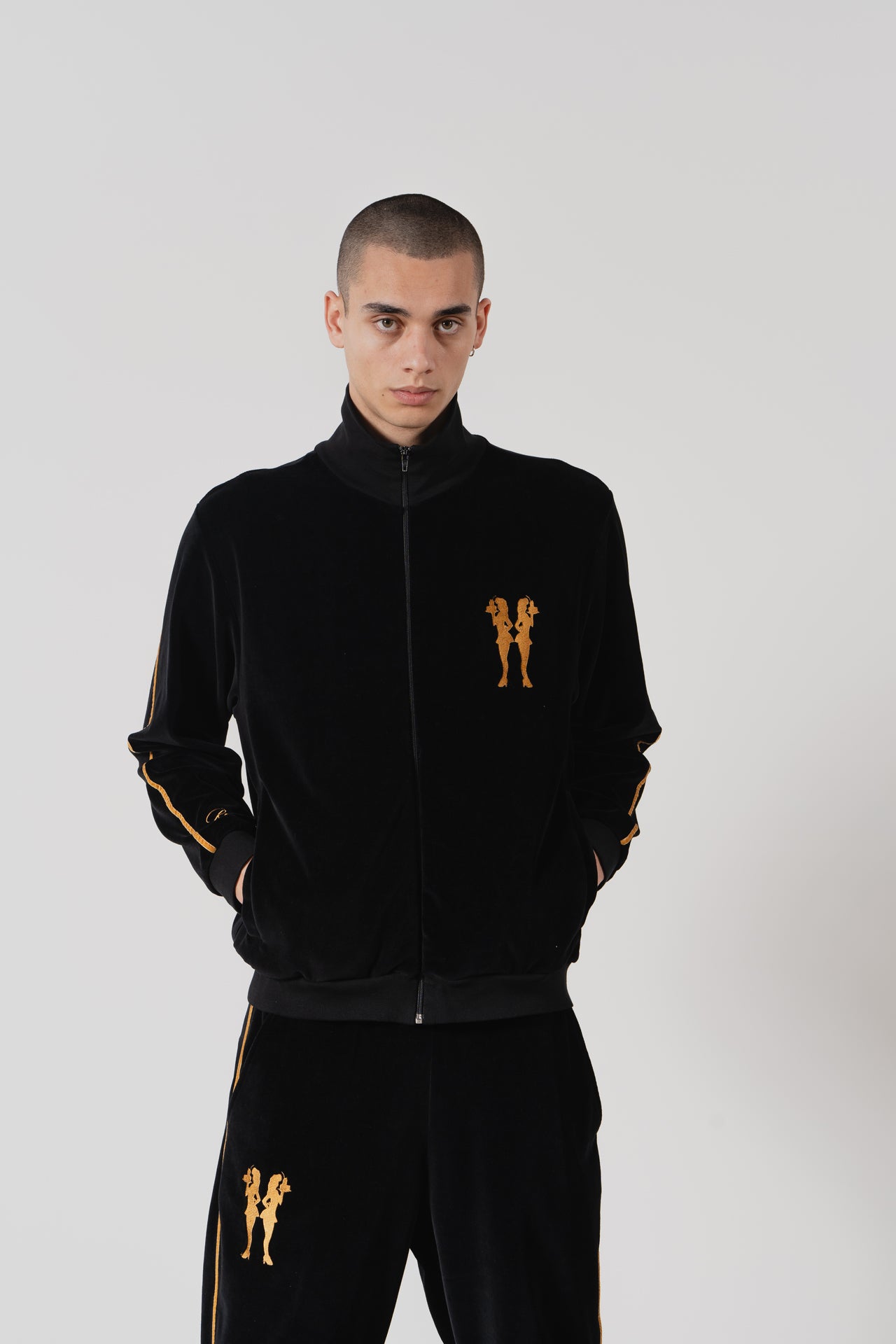 Velour Tracksuit Jacket (Black) | Premium Stylish Comfort