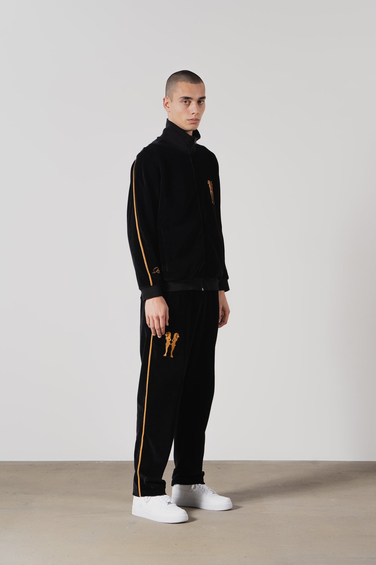 Velour Tracksuit Trousers in Black | Stylish & Comfortable