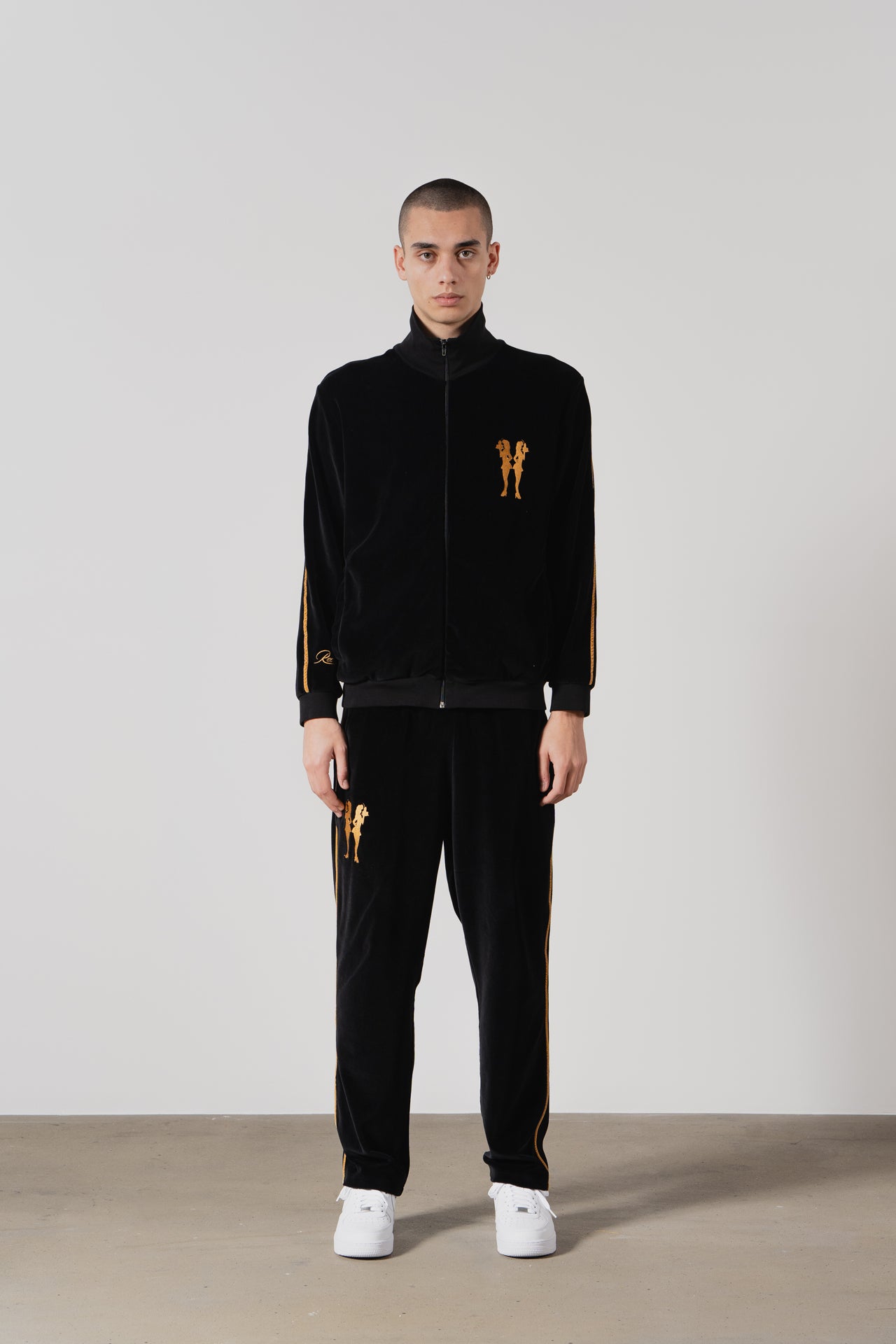 Velour Tracksuit Trousers in Black | Stylish & Comfortable