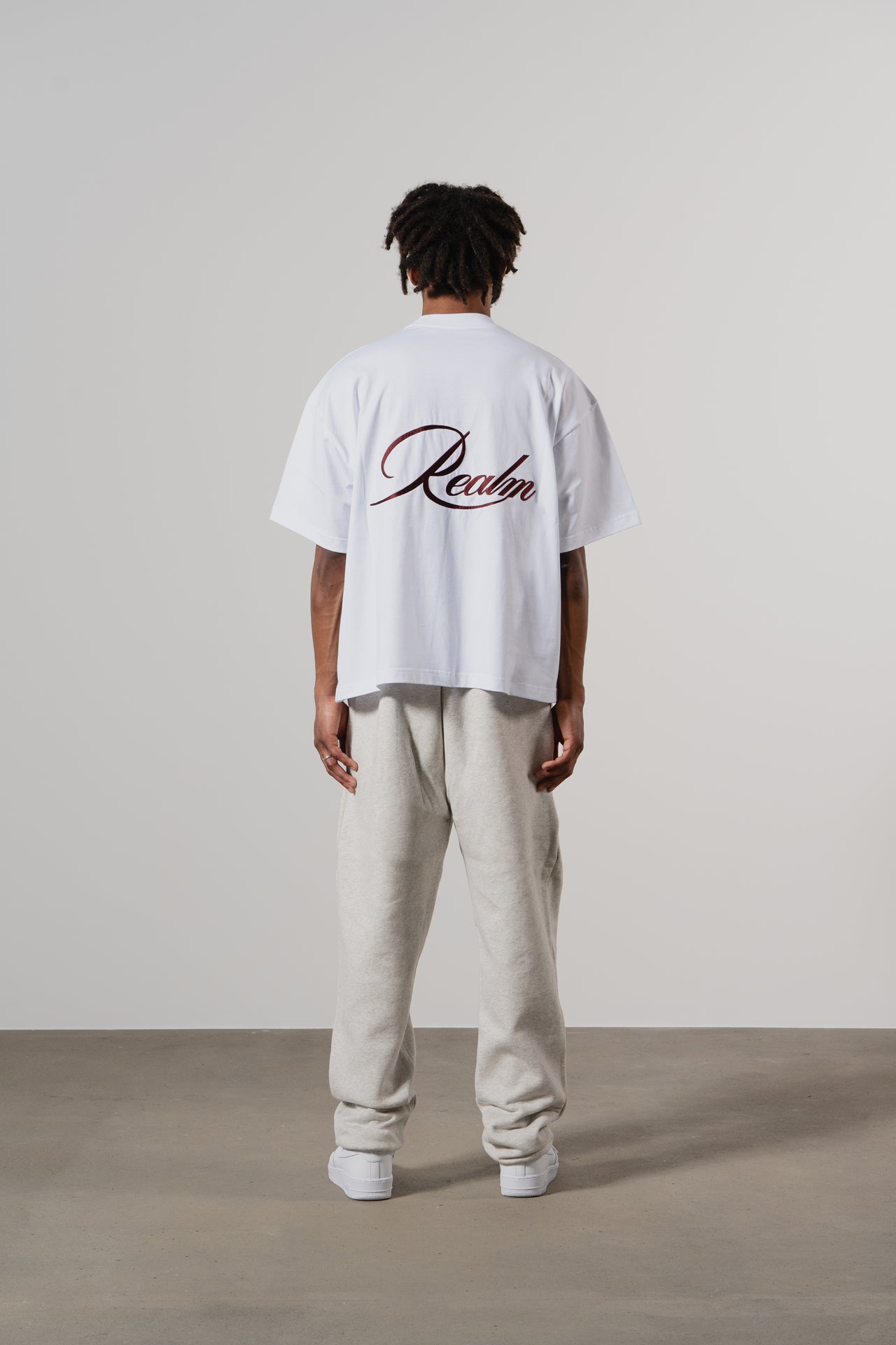 Realm White T-Shirt | Stylish Streetwear for Men